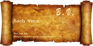 Bach Vera névjegykártya